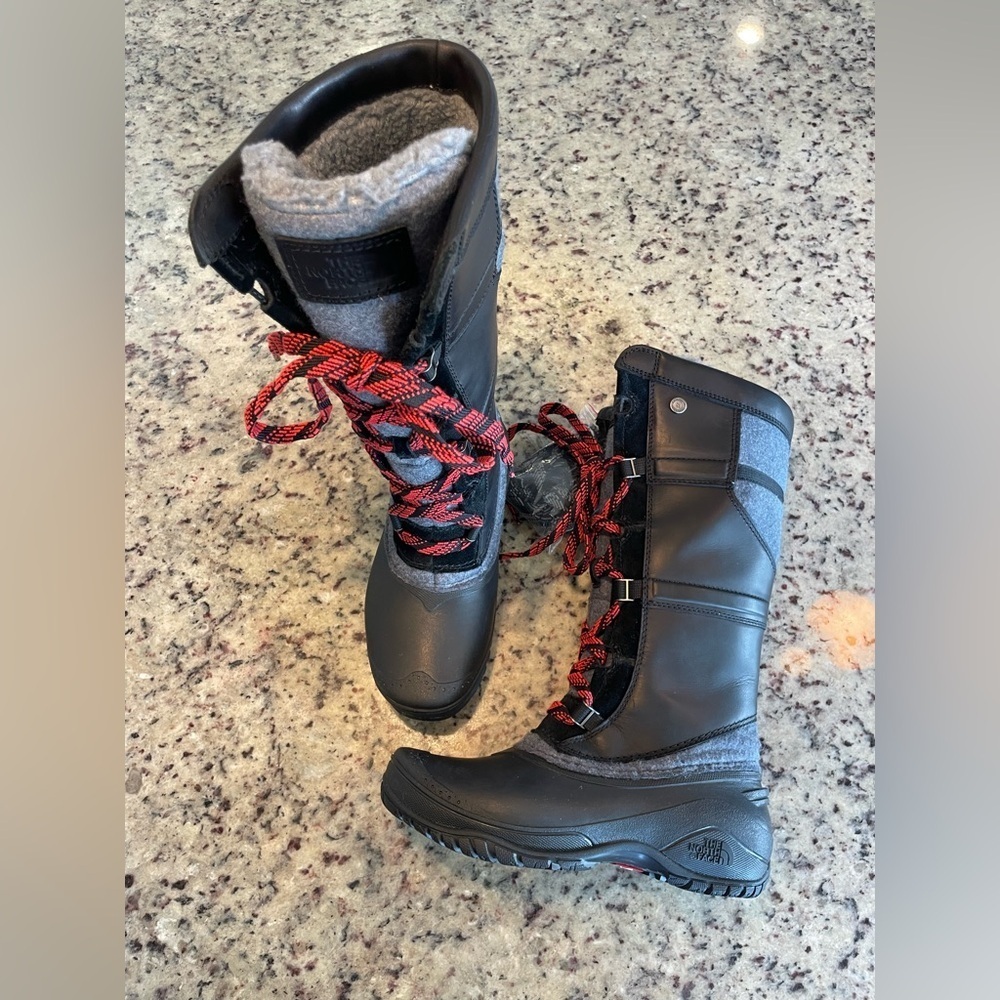 New The North Face Shellista IV tall leather and wool Lace-Up Boots size 6